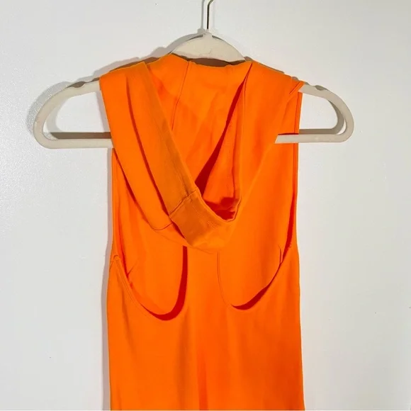 NEW Victor Glemaud Cut Out Hooded Dress Orange